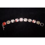 Silver Agate Stone Bracelet