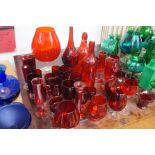 Collection of Red Art Glassware