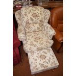 Good Quality Upholstered Wing Back Armchair with m