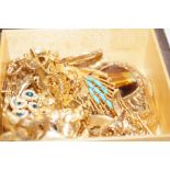 Box of Yellow Metal Brooch's