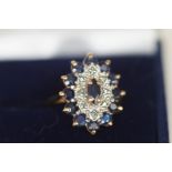 9ct Gold Sapphire & Diamond Ring