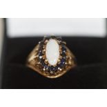 9ct Gold Sapphire & Opal Ring