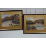 Pair of Framed Watercolours 'Friars Crag' & 'Derwe