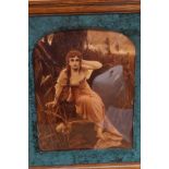 Large Framed Victorian Crystoleum - 52cm h x 43cm
