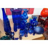 Collection of Blue Art Glassware