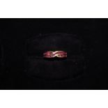 9ct Gold Ring set with 23 Pink Stones - L.5