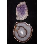 Fossilised Amethyst with a Fossilised Slice