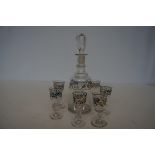 Liqueur Decanter with 6 Glasses