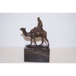 Bronze Arab on Camel with Marble Base