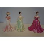 3 Coalport Figures 'With Love', 'Diana' & 'Ladies