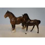 2 Beswick Horses (Cart Horse Ear AF)