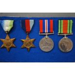Atlantic Star & 1939-1945 Star & 2 Defence Medals