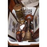 Box to include Eccles Miners Lamp & Brass Bell