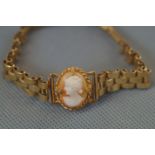 Rolled Gold Back & Front Cameo Bracelet