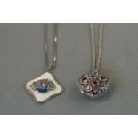 2 Silver Chain & Pendants