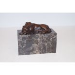 Bronze Tiger on Marble Base