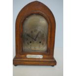 Victorian Mantle Clock Presentation Plaque Musical