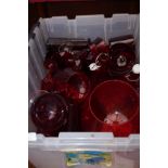 Large Box of Red Glass