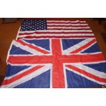Union Jack & American Flag - Approx 150cm h x 90cm