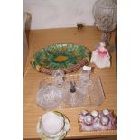 Majolica Bowl, Royal Doulton Figure, Miniature Tea