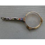 Gold Plated & Enamelled Folding Lorgnette