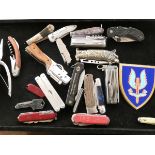 Collection of Pen Knives together with a SAS Shiel