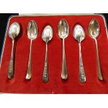 Collection of 6 British Hallmark Spoons with Rat T