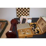 Onyx chess set, book trough boxes and others