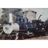A large photograph of a Steam Engine 54x79 cm incl