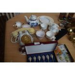 Box of ceramics to include a rare Royal Albert tel