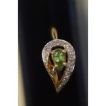 9ct Gold ring set with emeralds & diamonds