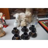 Large ceramic sheep, 2x pigs & others