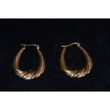 A pair of 9 ct Gold loop earrings