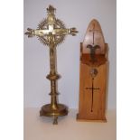 Church candle box together with a brass crucifix