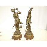 Pair of french spelter figures, signed Ferrand (Bo