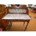 Early 20th century wash stand with marble top & ti