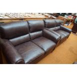 Good quality 2 x 2 seater leather settees in excel