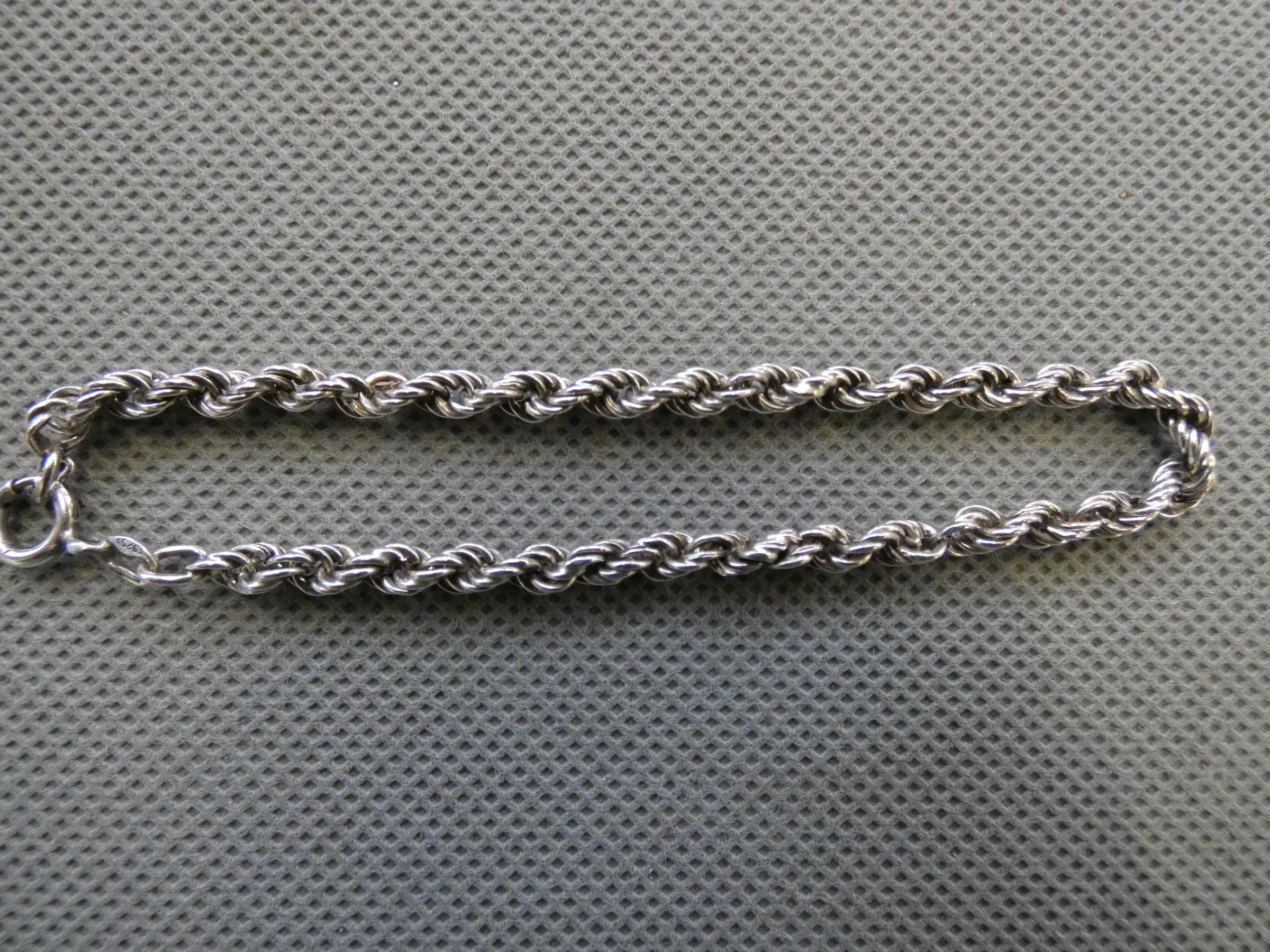 Silver rope bracelet