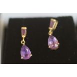 9ct Gold amethyst earrings