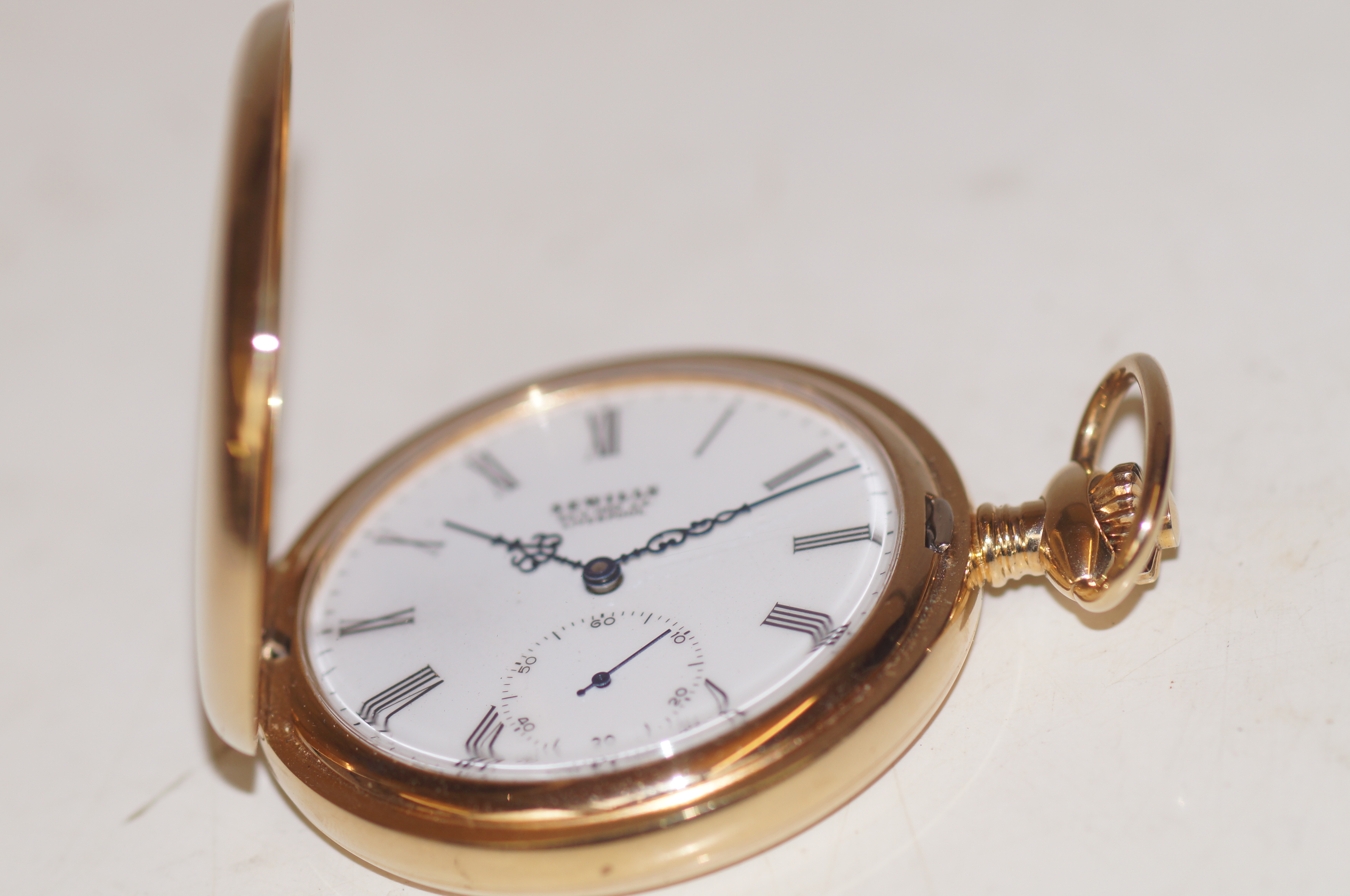 Gold plated Hunter pocket watch Sewills Liverpool