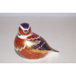 Royal crown derby chaffinch gold stopper