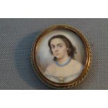 18/Early 19th century miniature portrait of a lady