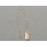 9ct Gold chain & pendant with dragon design Weight
