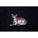 Silver cat pin cushion