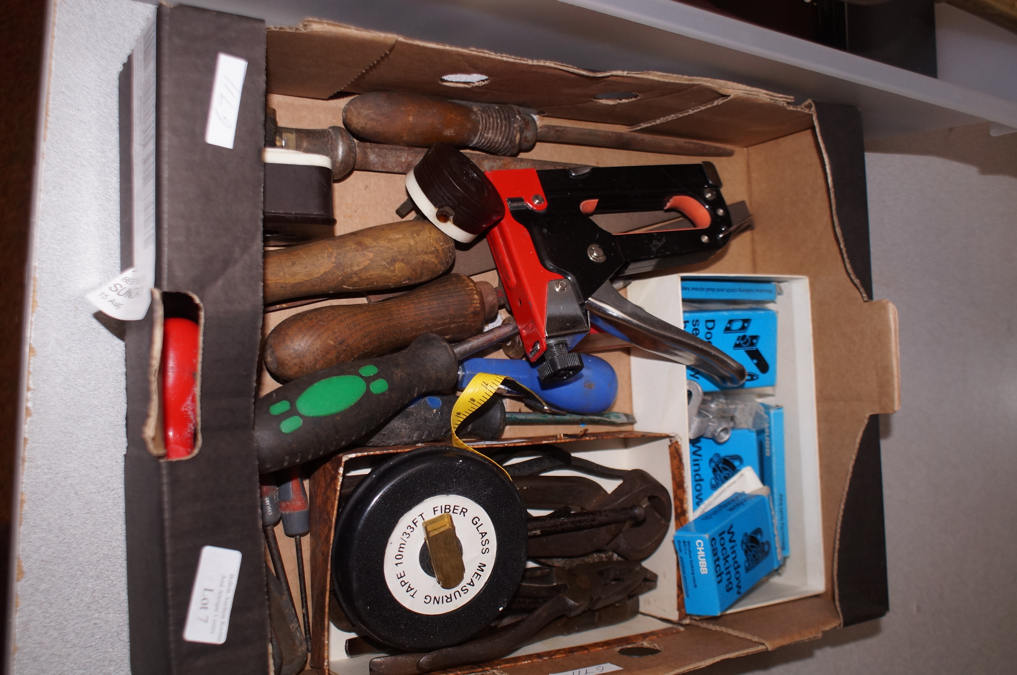 Small box of vintage tools