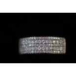 10ct White gold ring set with chip diamonds Size O