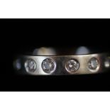 9ct White gold eternity ring set with gem stone te