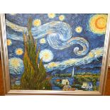 Oil on canvas copy of a Van Gogh 60 x 70 cm includ