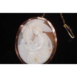 9ct Gold large cameo brooch