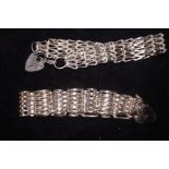 2x Silver gate bracelets